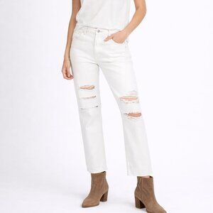 NWT FRAME Denim Le Original Off‎ White Distressed Jeans Size 24
